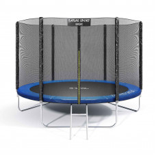 Батут Atlas Sport 312см - 10ft BASIC (3 ноги) с внешней сеткой и лестницей BLUE