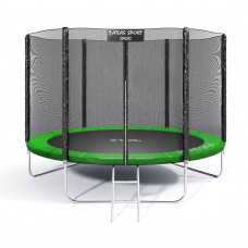 Батут Atlas Sport 312см - 10ft BASIC (3 ноги) с внешней сеткой и лестницей GREEN